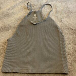 Free People Cropped Run Tank - Grey Combo / Size M/L